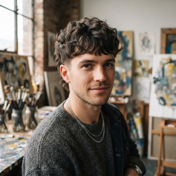 Short Wolf Cut Men Curly and Curly Hair Short Wolf Cuts Men