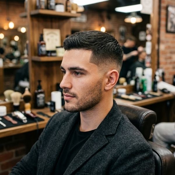 Straight Hair Low Fade Crew Cut