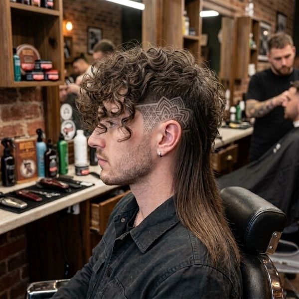 Straight Hair Mullet Fade