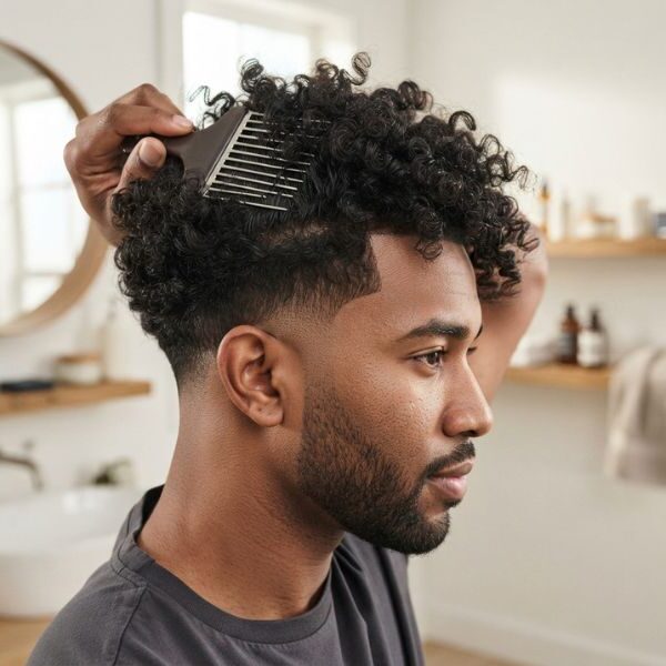 Styling And Caring For Blowout Low Taper Fade Curly Hair