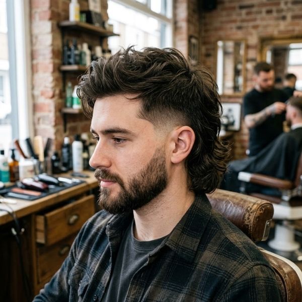Taper Burst Fade Mullet