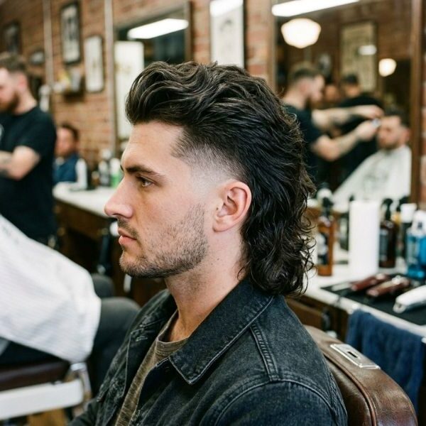 Temple Fade Mullet