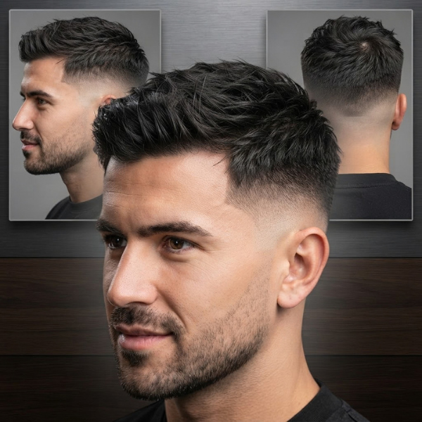 Textured Mid Fade Crew Cut Hairstyles