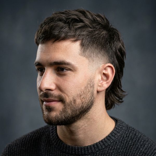 Trendy Short Mullet with Low Taper Fade