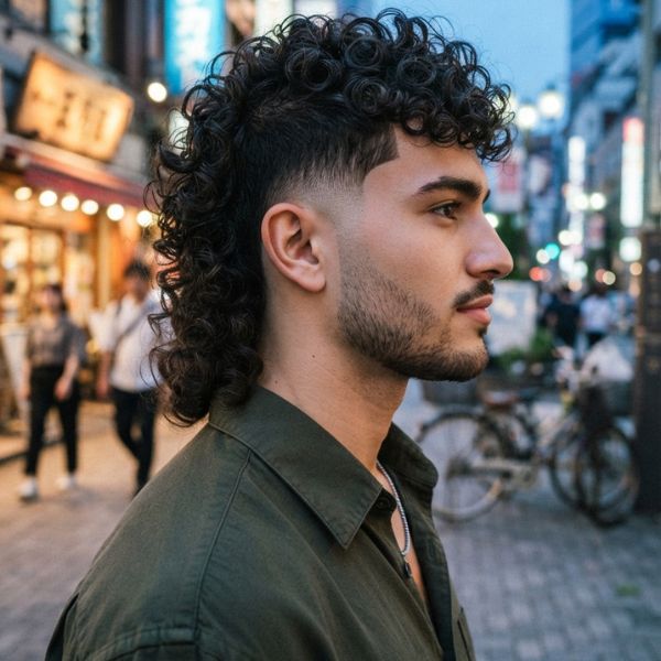 Curly Mullet Fade