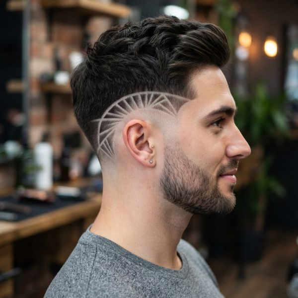 Behind the Ear Burst Fade Design