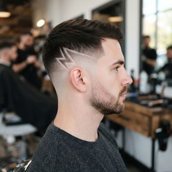 Burst Fade Lightning Bolt Design