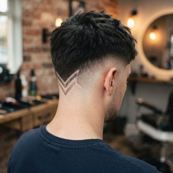 Burst Fade With V Design