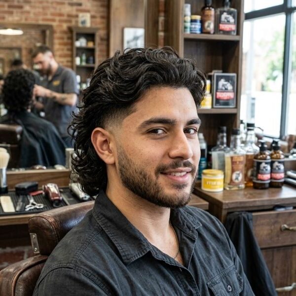 Wavy Hair Mullet Fade
